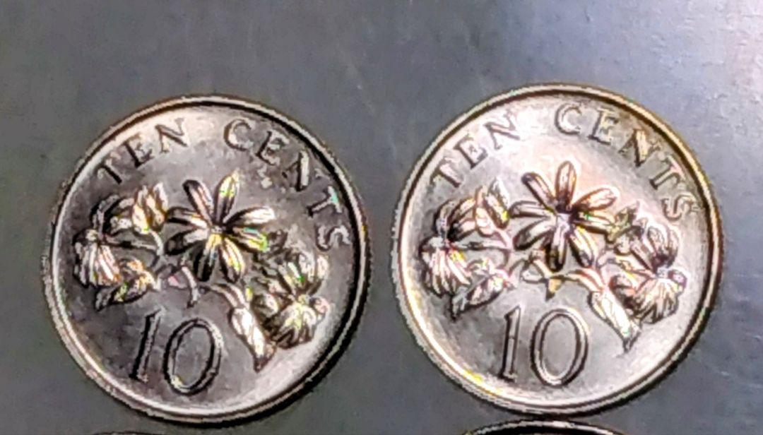 銀製スポーツ選手デザイン旧貨幣10枚セット シンガポール 旧貨幣セット 1987・1989年 10セント20セント50