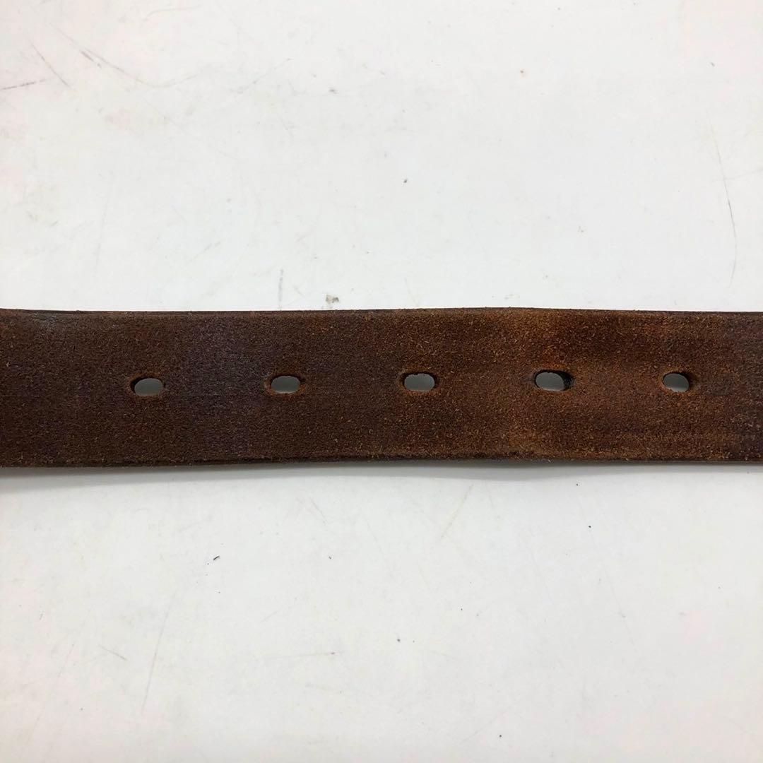 【希少】 ソメスサドル ベルト レザー ロゴ ゴールド ブルウン