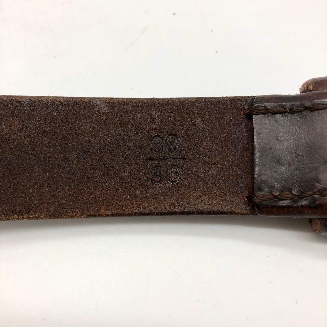 【希少】 ソメスサドル ベルト レザー ロゴ ゴールド ブルウン