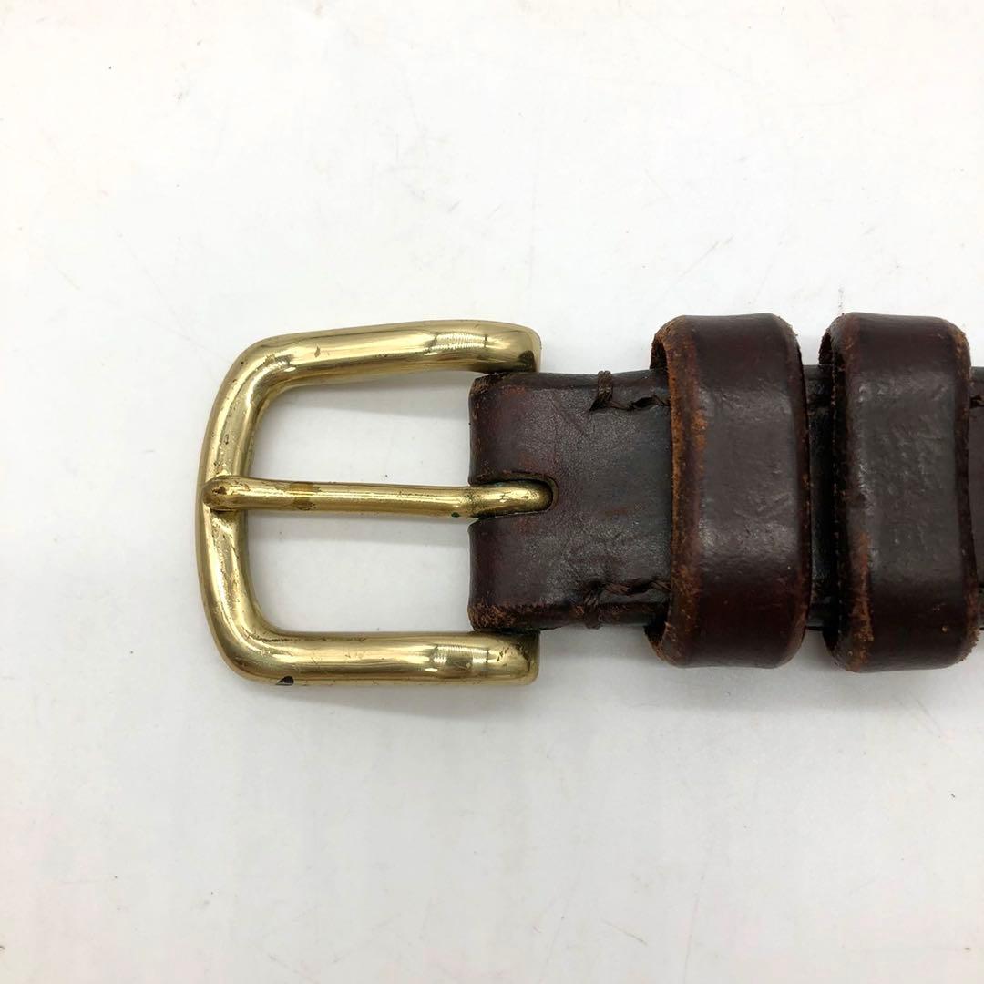 【希少】 ソメスサドル ベルト レザー ロゴ ゴールド ブルウン