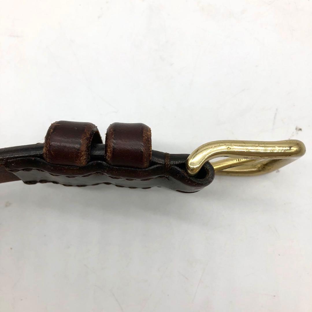 【希少】 ソメスサドル ベルト レザー ロゴ ゴールド ブルウン