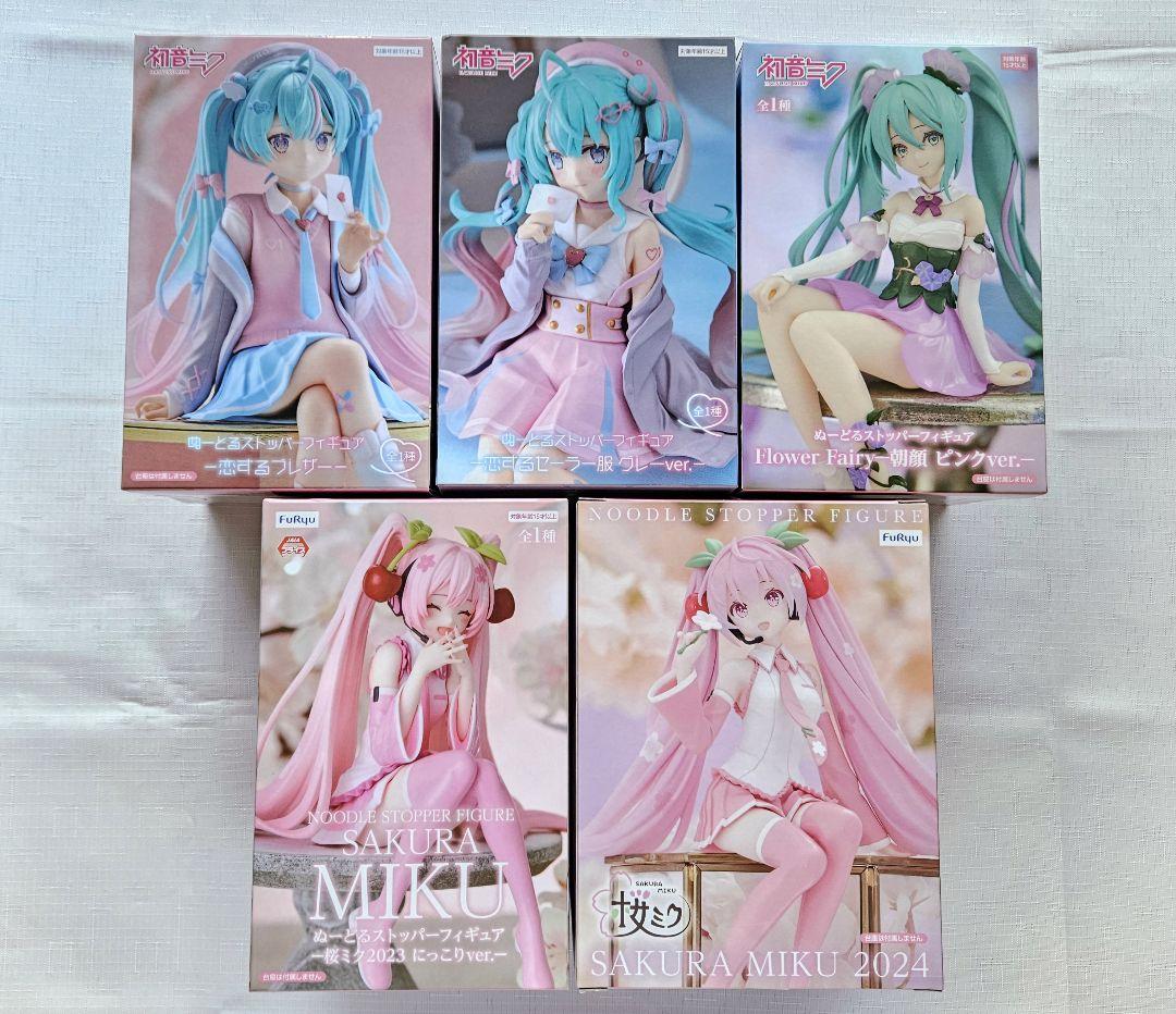 初音ミク 桜ミク ぬーどるストッパー フィギュア 5点セット