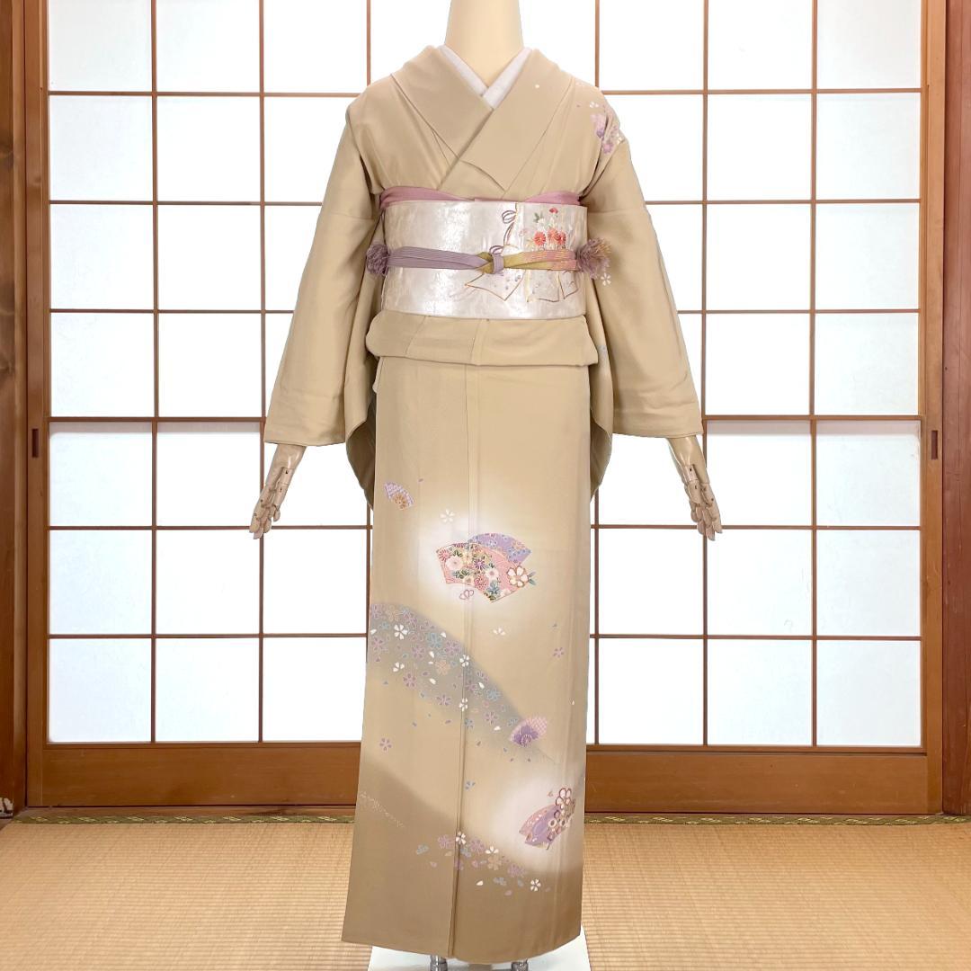 付下げ&袋帯 2点セット 友禅 刺繍 桜 着物 kimono A-1359 付下げ&袋帯 2点セット 友禅 刺繍 桜 着物 kimono A-1359