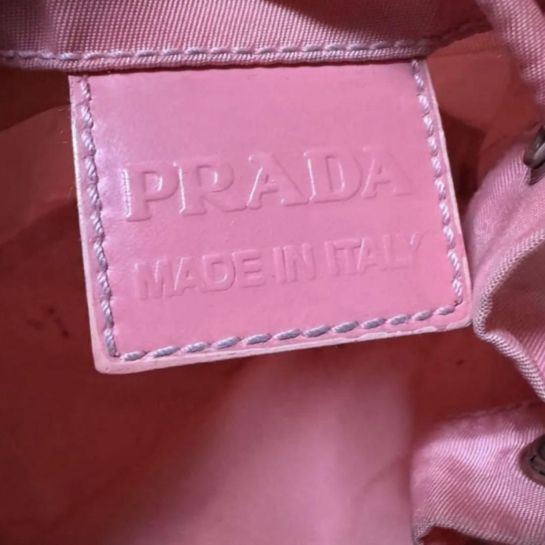 PRADA プラダ　ポーチ　ナイロン　ピンク　三角ロゴ PRADA プラダ 三角ロゴプレート ハンドバッグ ショルダーバッグ