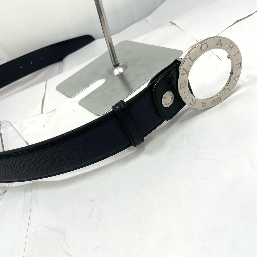 BVLGARI ブルガリ ベルト レザー ブラック黒 シルバー金具