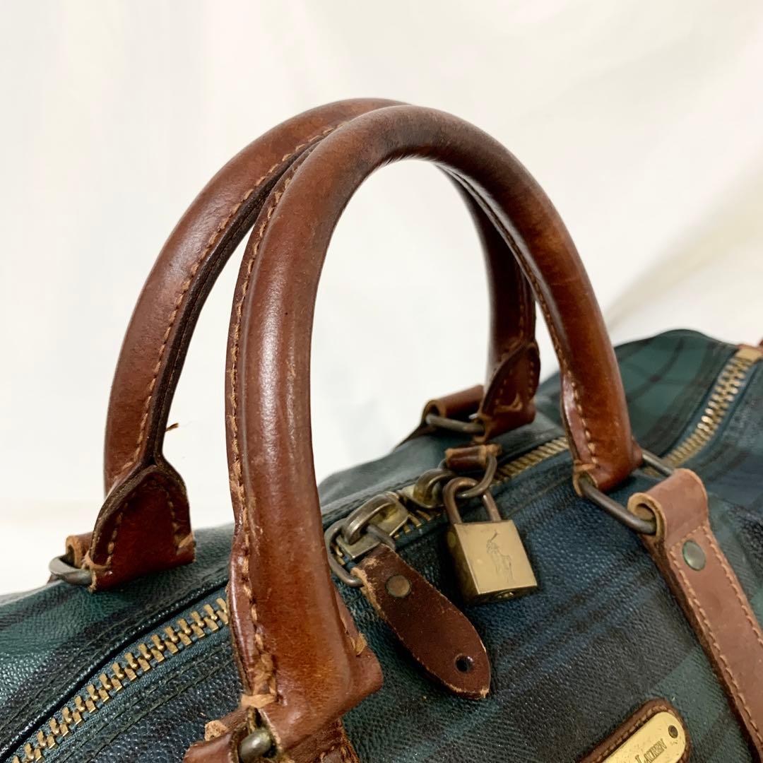 美品✨ ポロラルフローレン　タータンチェック　ボストンバッグ　2way　グリーン