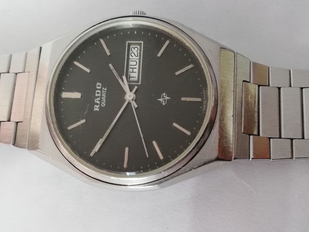 メンズ腕時計RADO稼働曜日カレンダー ブラックダイアル ステンレス時計