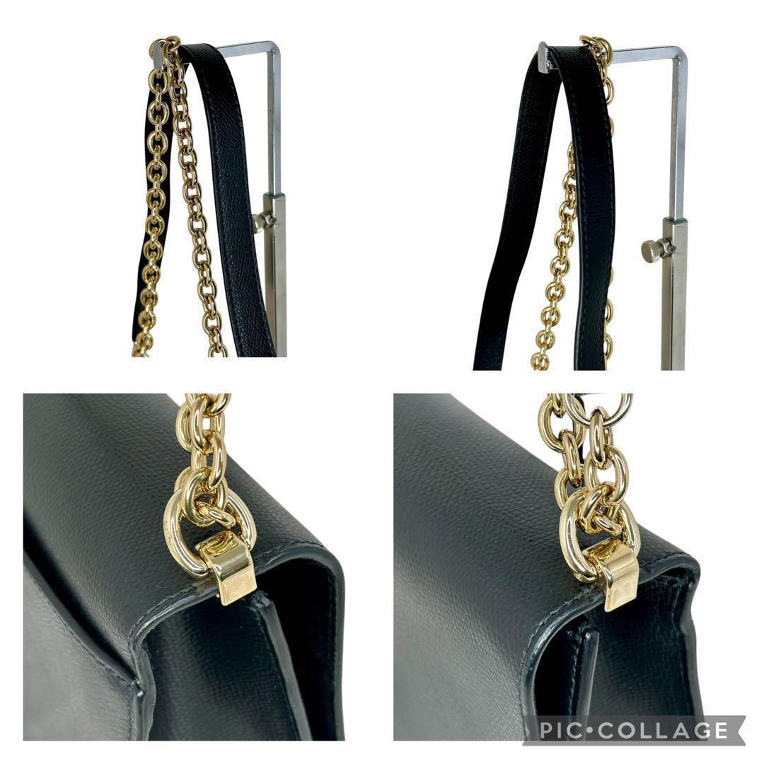 【超美品☆】フルラ　FURLA チェーンショルダー　2way レザー　ブラック