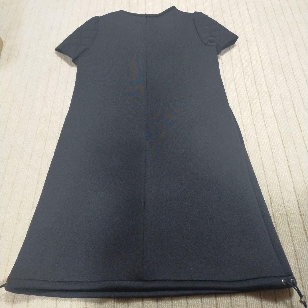 定番人気！ カタログ掲載品】M´s ひざ丈ワンピース キルティング袖 黒 Gracy ワンピース