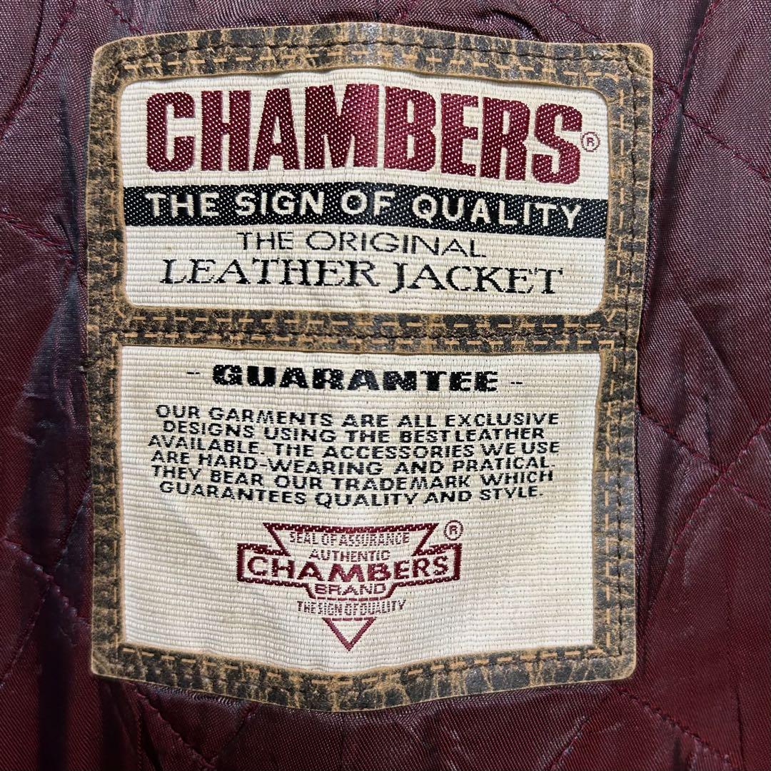 CHAMBERS 本革　レザーベスト　茶芯　鬼フェード　バイカー　激レア　ジップ