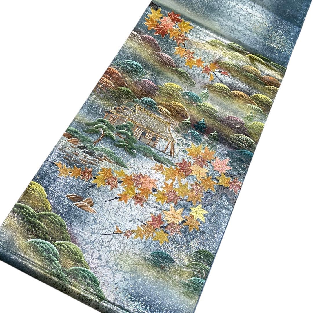 A 186袋帯 大太鼓 箔 金彩 手描き 落款あり 正絹 美品 着物 - メルカリ