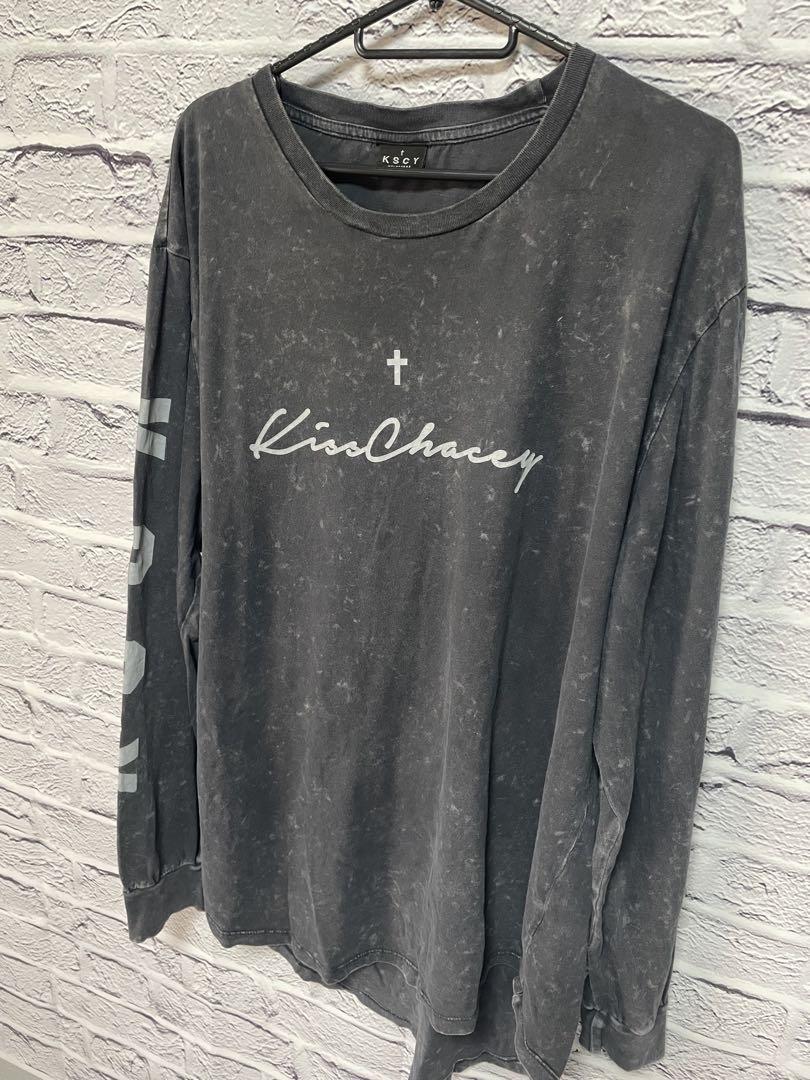KissChacey 墨黒 ロンT Street Brand 長袖ｔシャツ