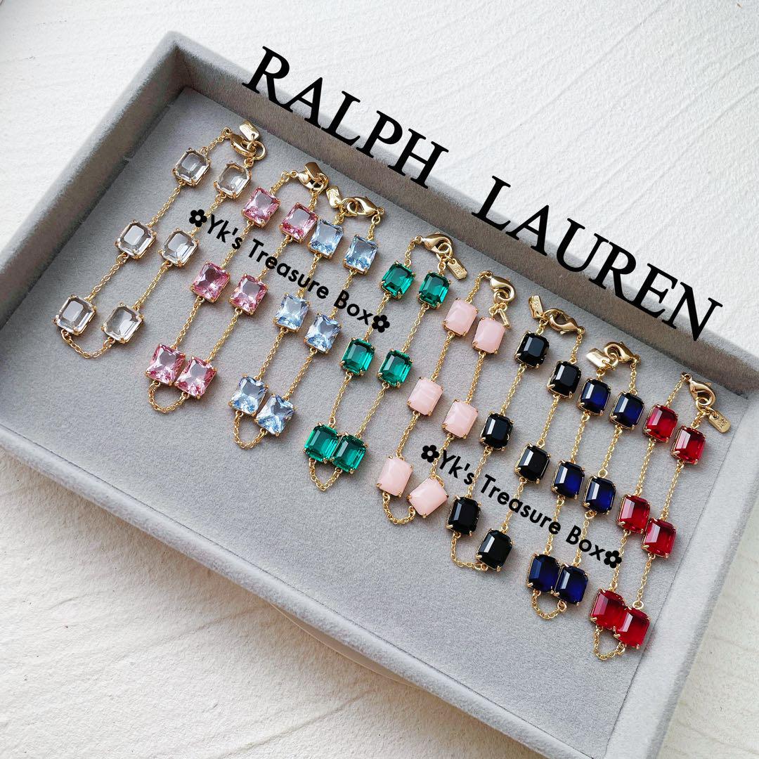 B669/RALPH LAUREN/ゴールドxネイビー クリスタルブレスレット