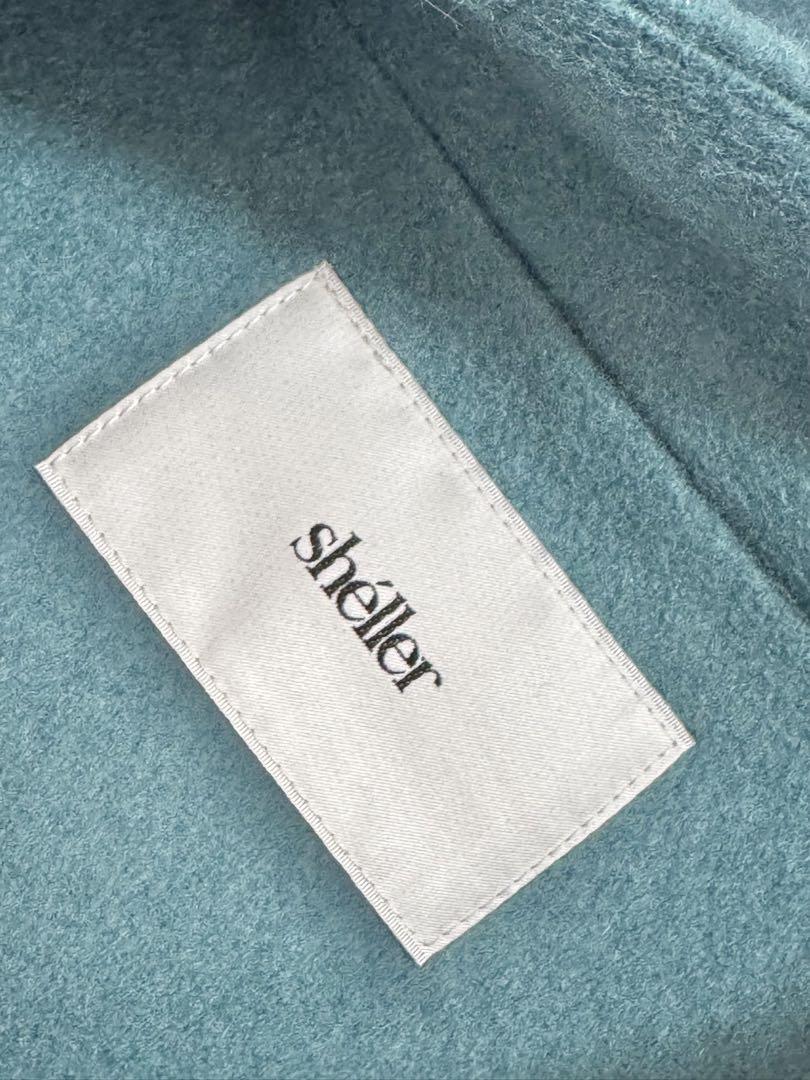 sheller ノーカラーウールコート