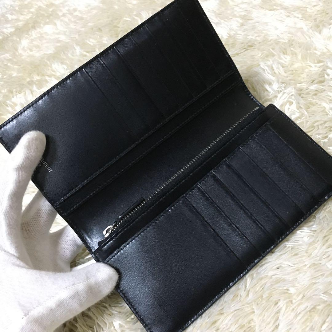 新品同様✨YSLサンローラン 長財布 カサンドラ シルバー金具 黒レザー 画像4