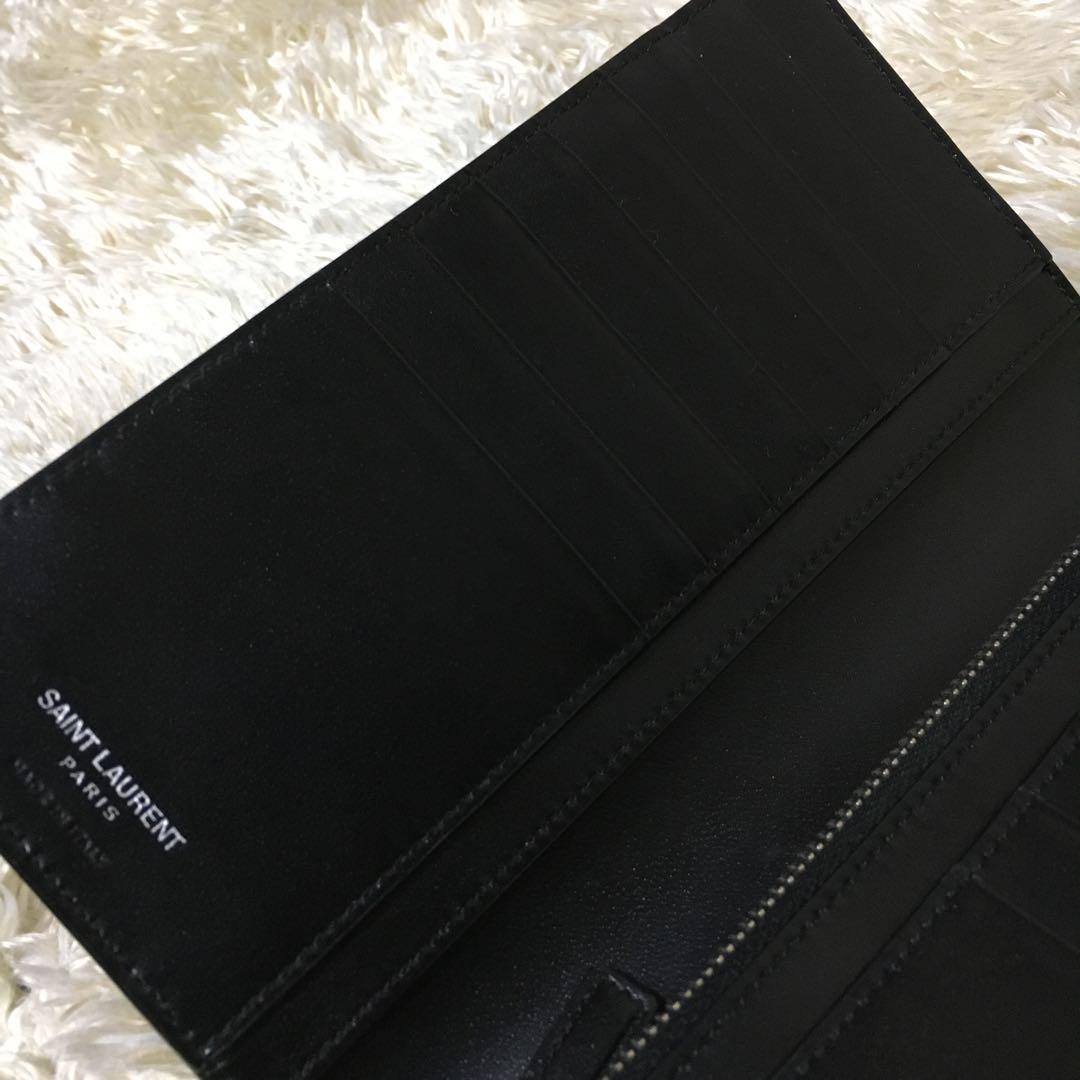 新品同様✨YSLサンローラン 長財布 カサンドラ シルバー金具 黒レザー 画像5