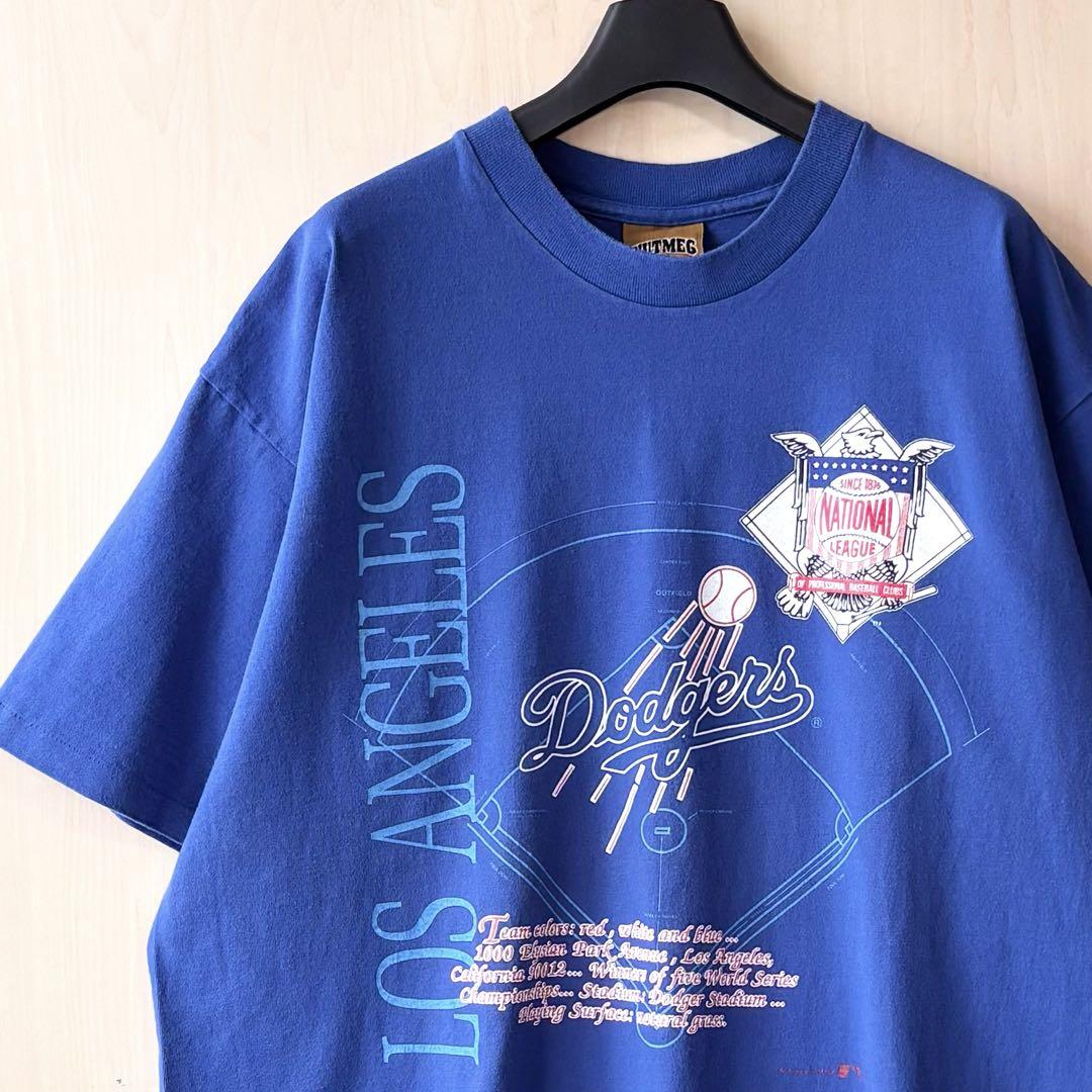 90s USA製古着　ヴィンテージ　ナツメグ　ロサンゼルスドジャース　Tシャツ
