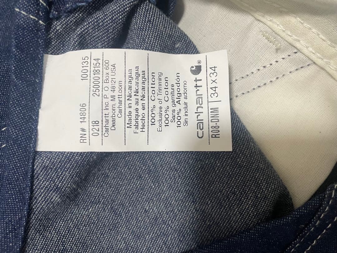カーハートデニムオーバーオール デッドストック