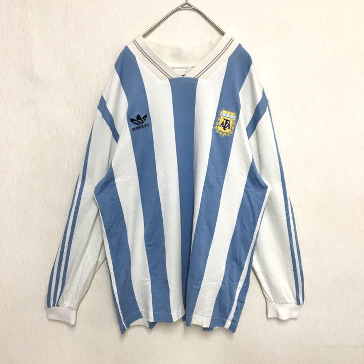 激レア】adidas アルゼンチン代表 ユニフォーム ロンT 刺繍ロゴ