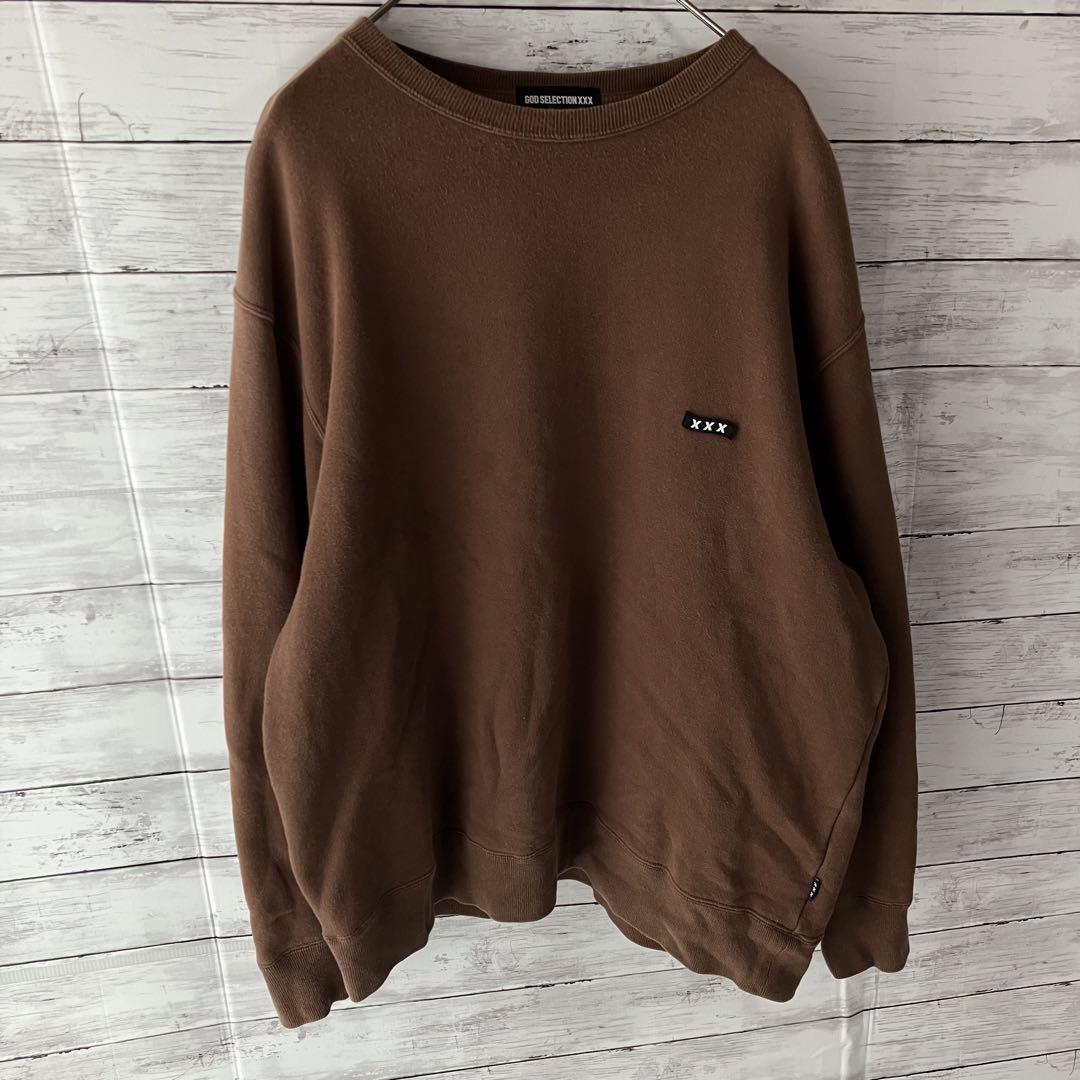 ゴッドセレクション スウェットトレーナー ブラウン ラバーロゴ XL