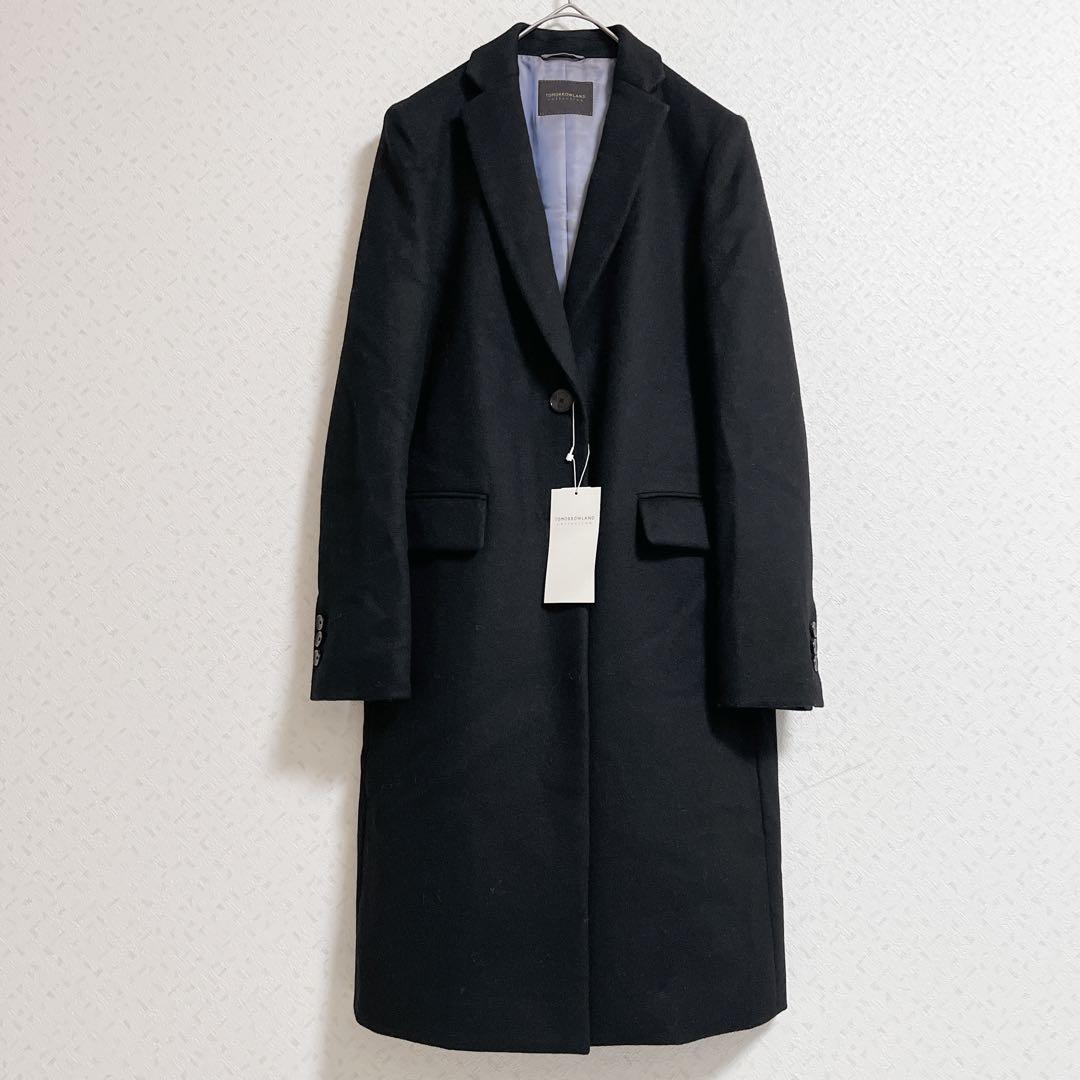 【新品未使用品】【カシミヤ混】トゥモローランド　ロングチェスターコート　黒　36