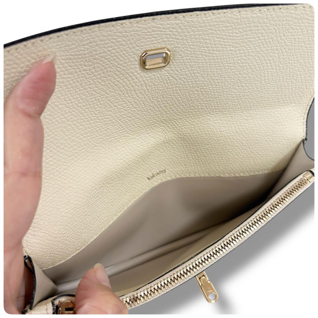 現行美品✨ Valextra ヴァレクストラ スリムウォレット 長財布 本革 白