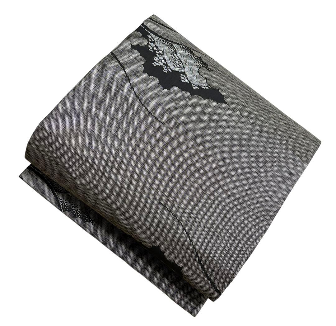 ユ116 名古屋帯 全通柄 大島 正絹 着物帯 仕立て上り