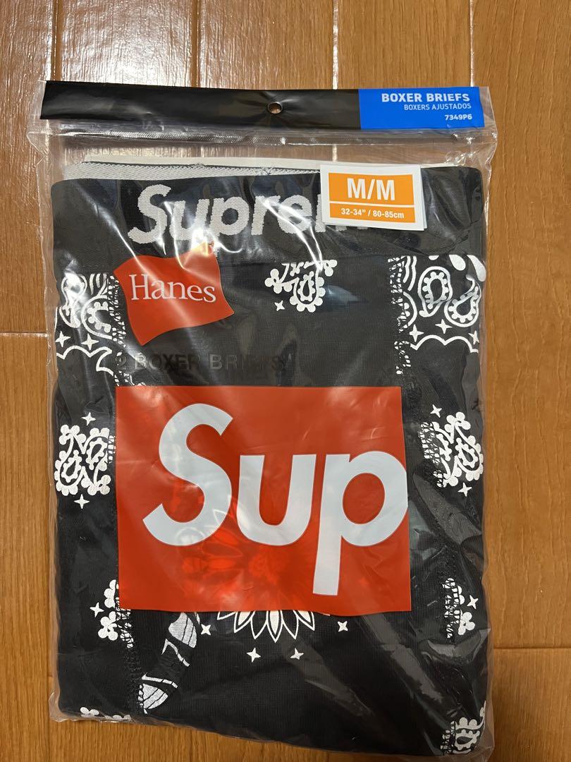 新品 supreme ボクサーパンツ バンダナ ブラック 2枚セット M