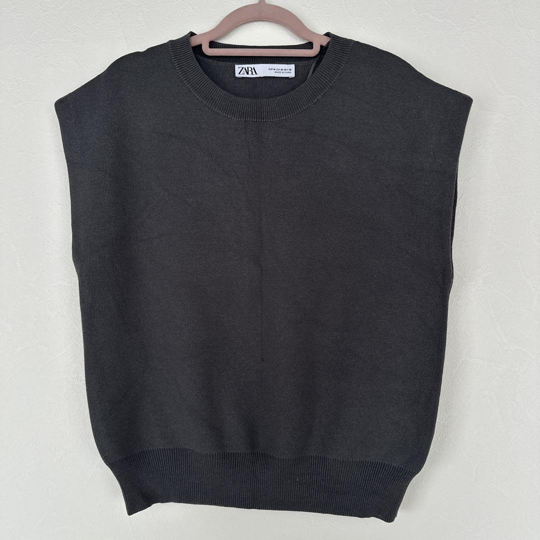 ZARA ベスト ZARA - 【完売品】ZARA ベルト テクスチャー ベスト Sサイズ