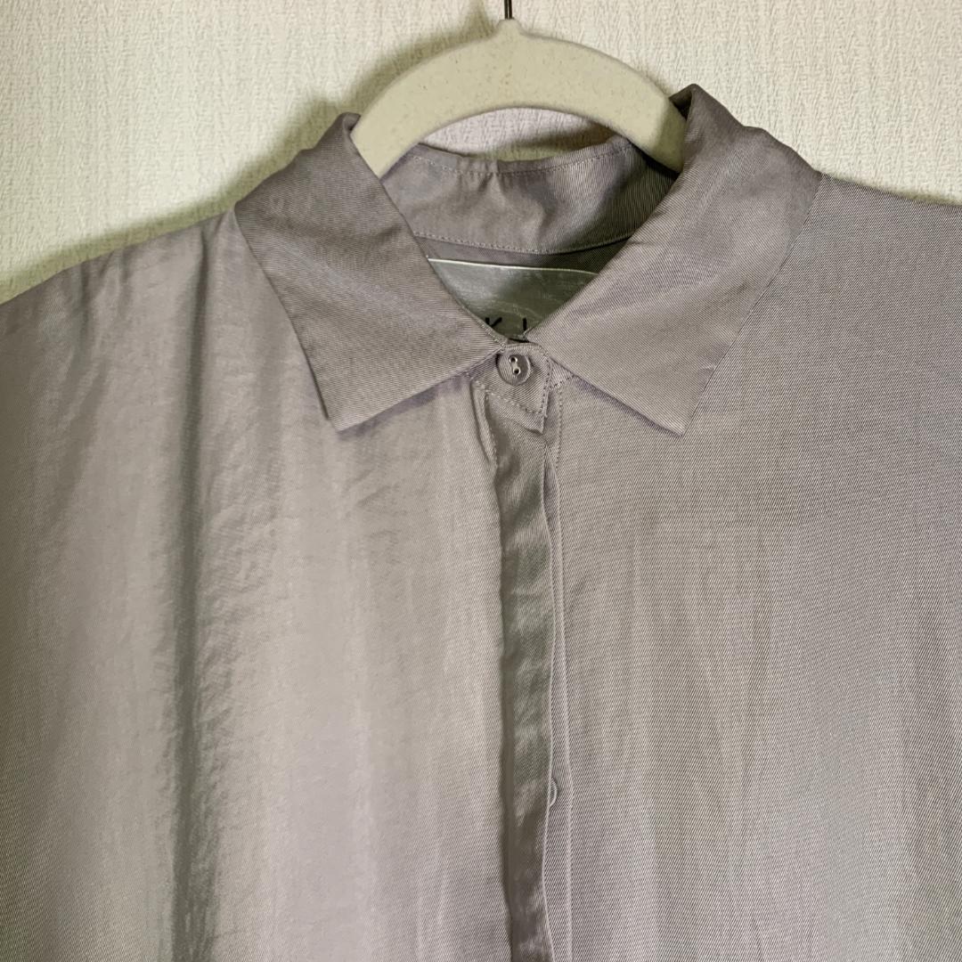 新品 タグ付き アンティカ ★ 切り替え ギャザー ロング シャツワンピース