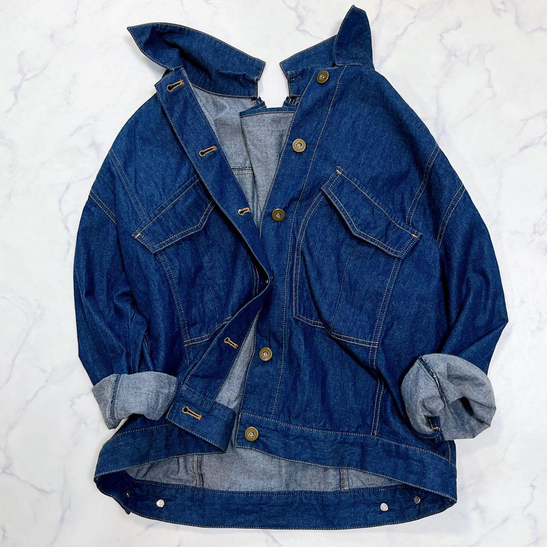 ファッション 美品✨リヴドロワ デニムジャケット バックファスナー 抜け感 は ジャケット・アウター