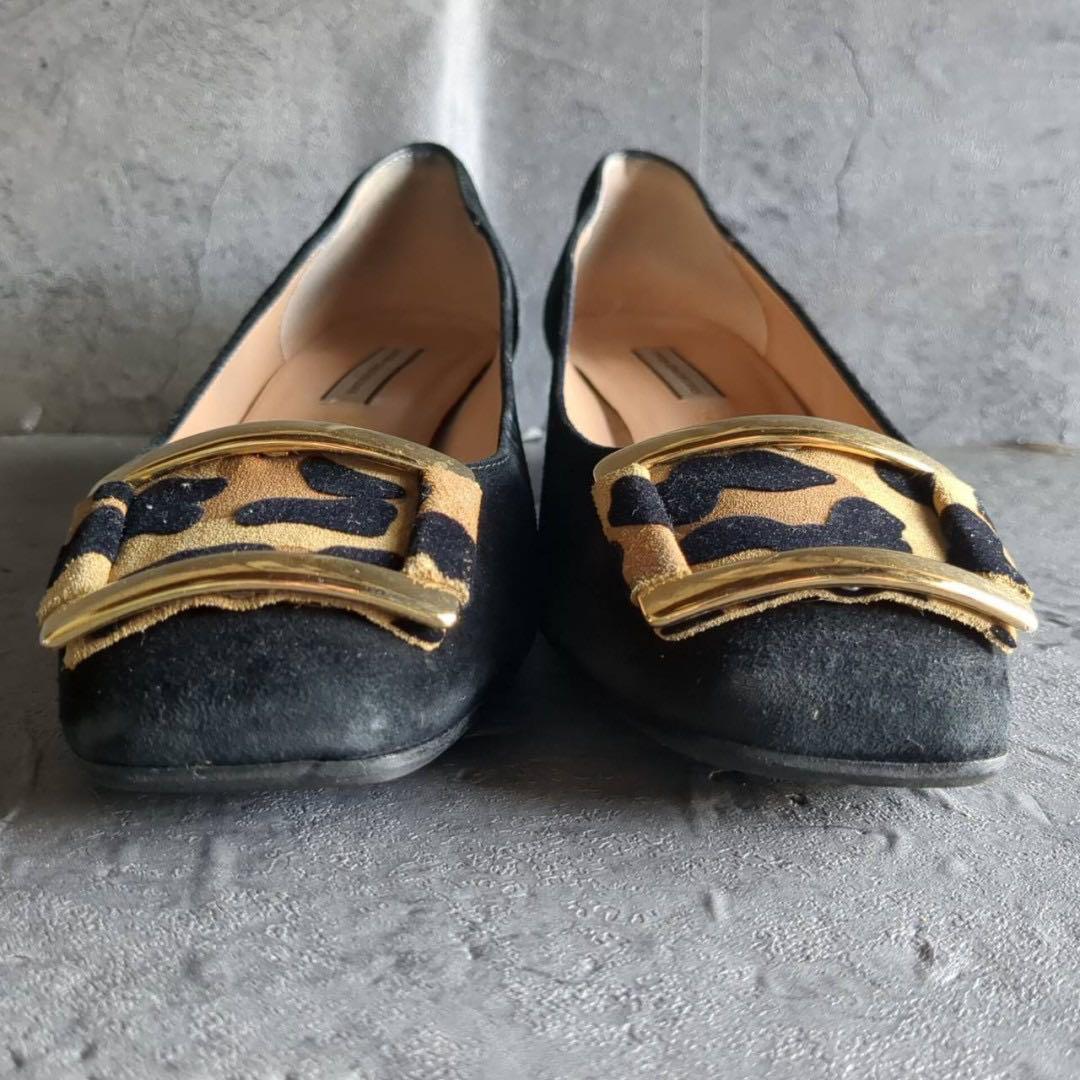 【INTER-CHAUSSURES】 (37) イタリア製 ヒョウ柄 パンプス 新年の贈り物