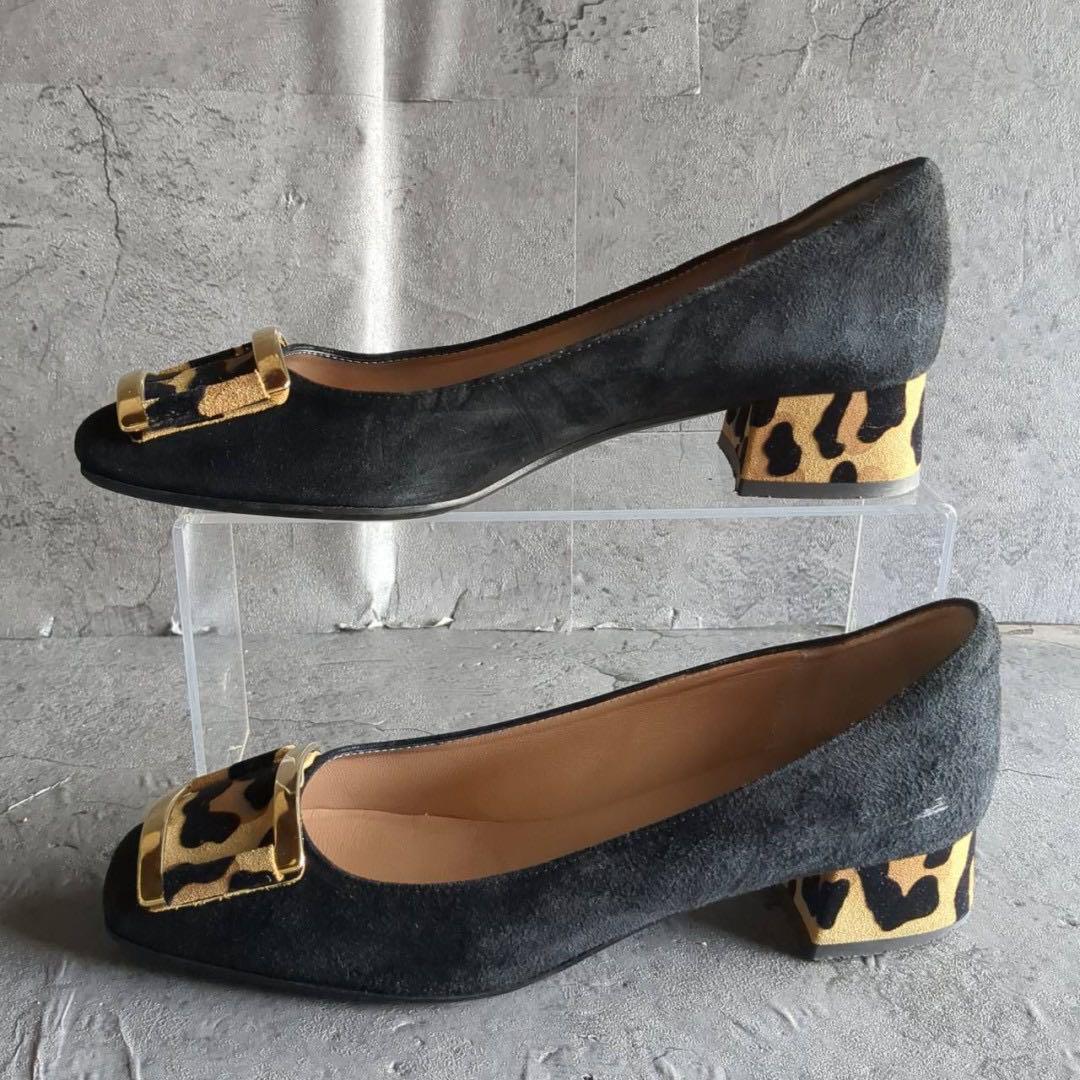 【INTER-CHAUSSURES】 (37) イタリア製 ヒョウ柄 パンプス 新年の贈り物