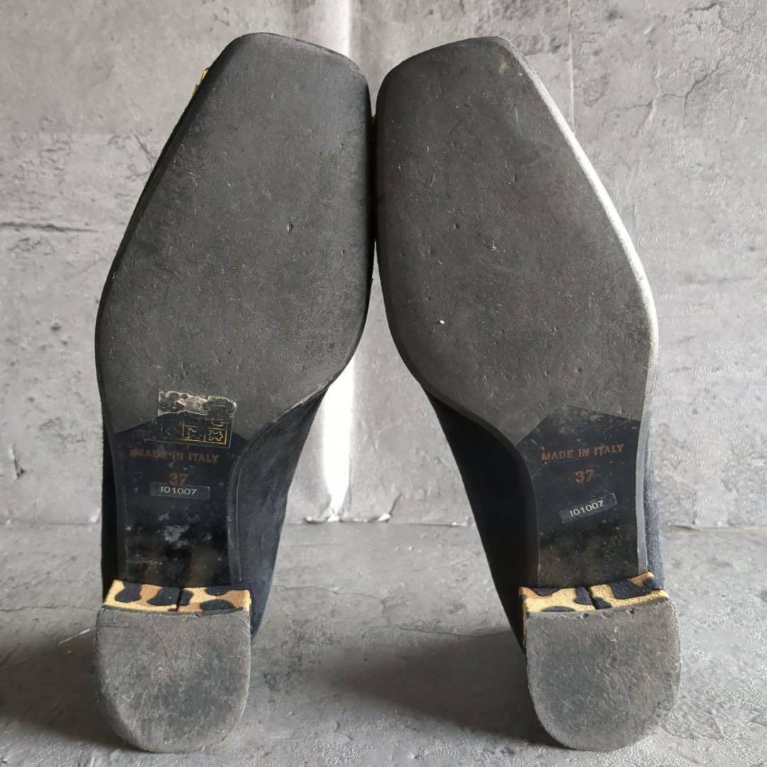【INTER-CHAUSSURES】 (37) イタリア製 ヒョウ柄 パンプス 新年の贈り物