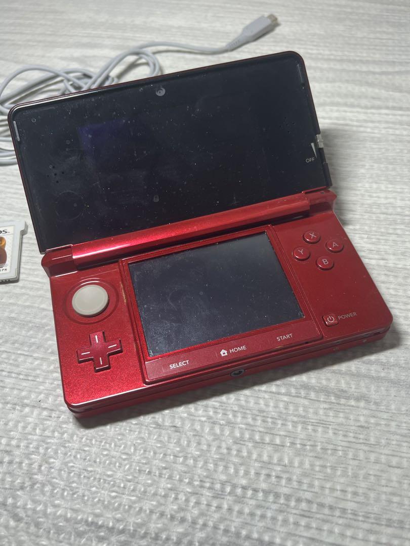 ニンテンドー3DS レッド 本体 充電器 ソフト付き