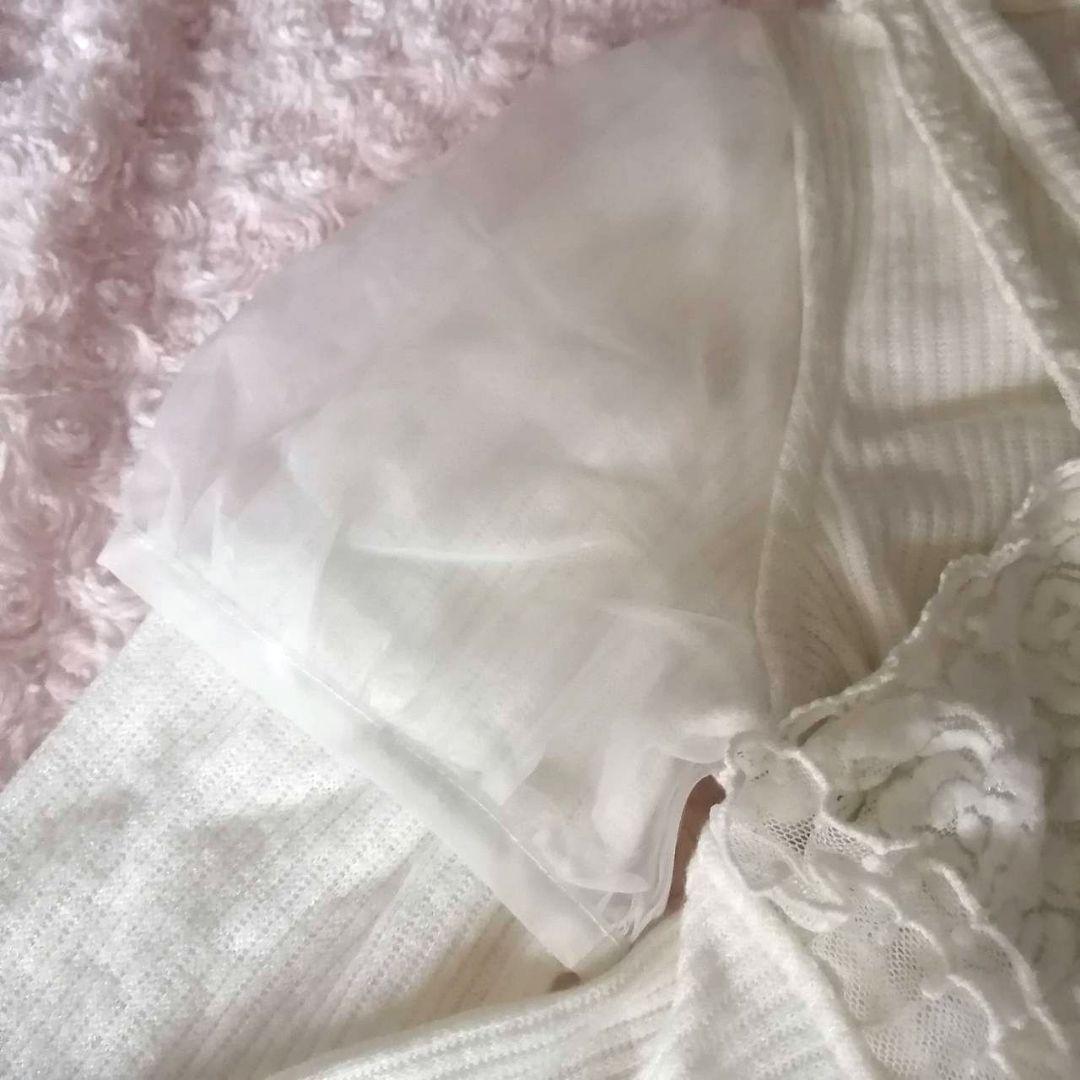 リズリサ ホワイト レース付き 長袖トップス 姫ギャル リズリサ ホワイト レース付き 長袖トップス 姫ギャル