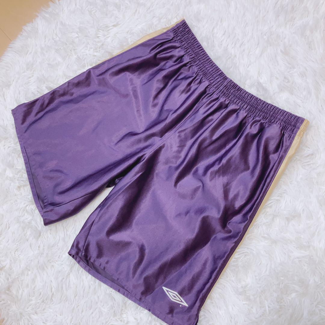 umbro⭕️美品　ハーフパンツ　半ズボン　トレーニング　ジャージ　光沢　紫　希少