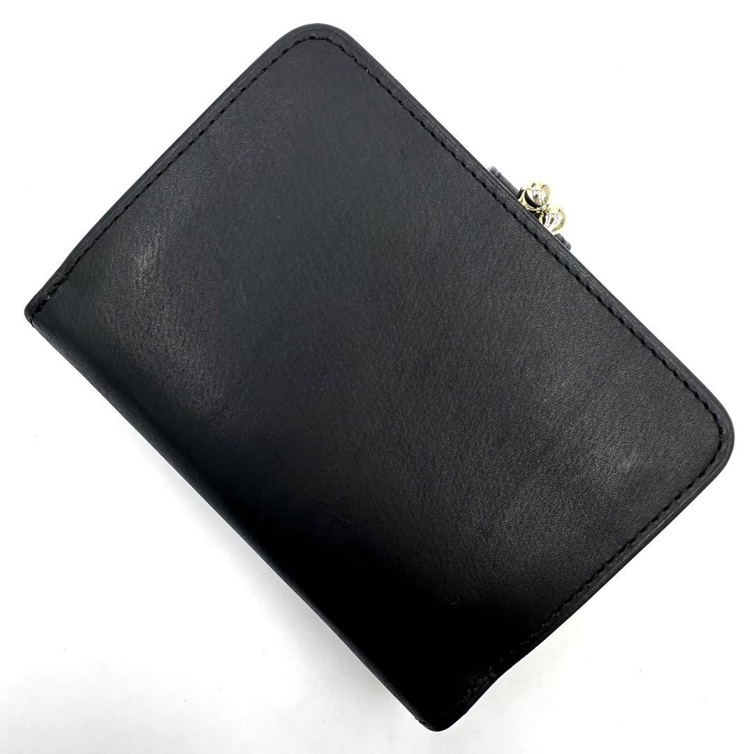 COACH コーチ 折り財布 がま口 レザー ブラック