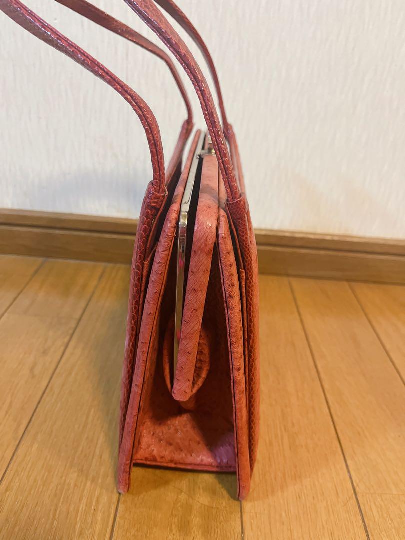 MAX80%OFF／セール開催中 オーストリッチ 小銭入れ 和装バッグ ピンク ハンドバッグ バッグ