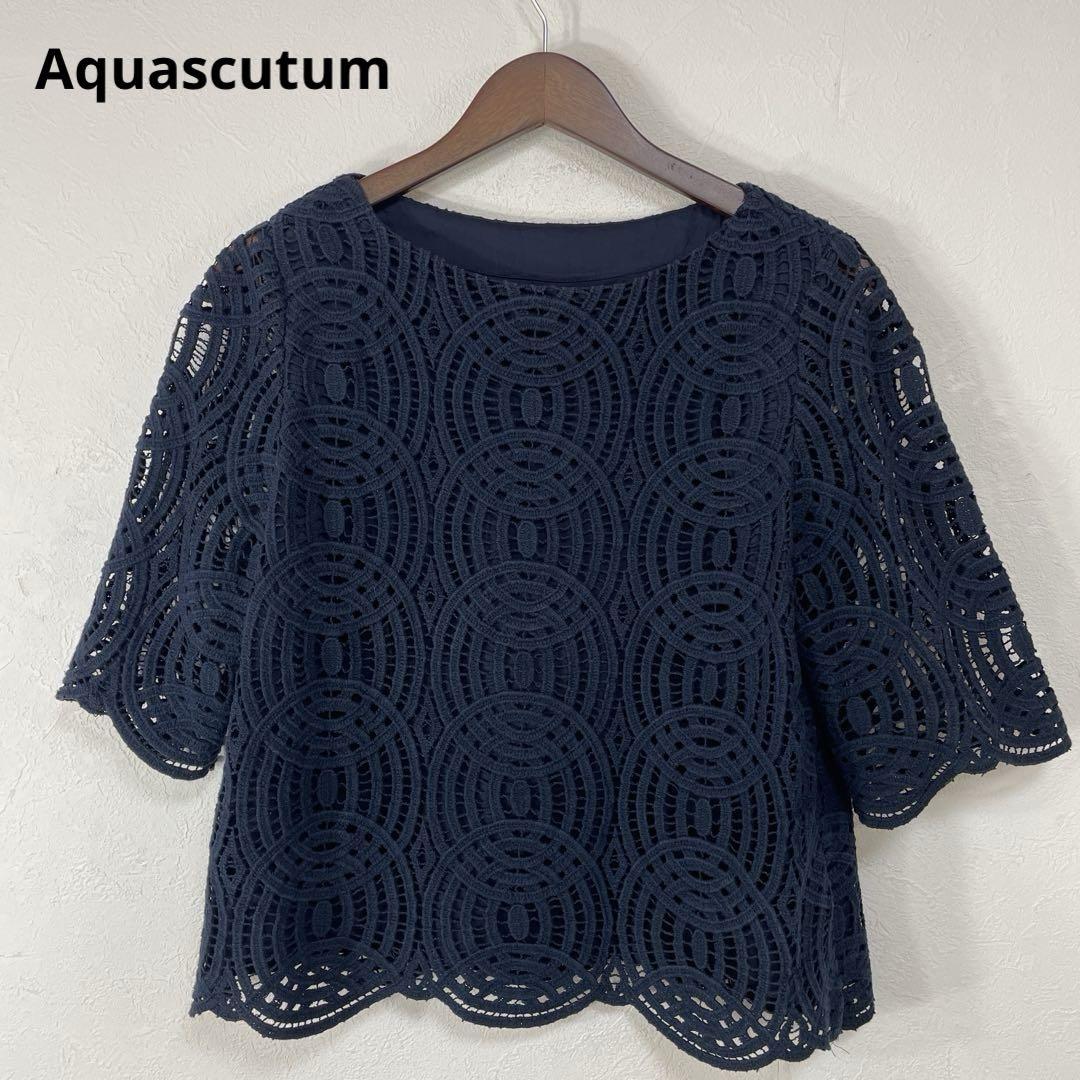 81美品 aquascutum レース　ブラウス