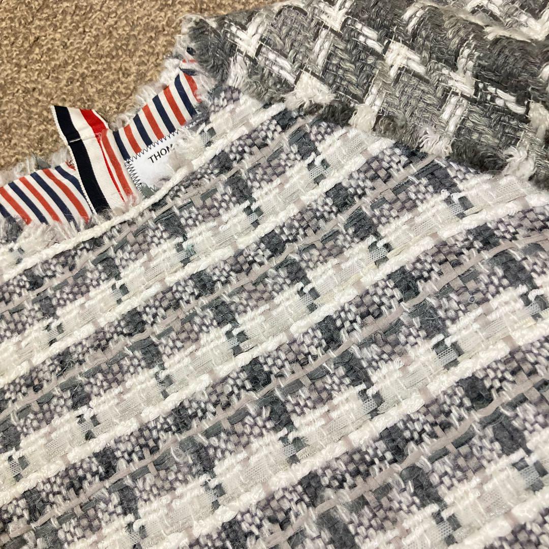 トムブラウン THOM BROWNE ワンピース フレア ツイード チェック柄