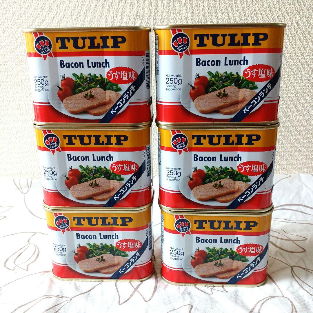 ★沖縄発★チューリップベーコンランチ60缶（1缶316円）うす塩味 300g チューリップ ベーコンランチ うす塩味 300g : 沖縄百貨店七屋