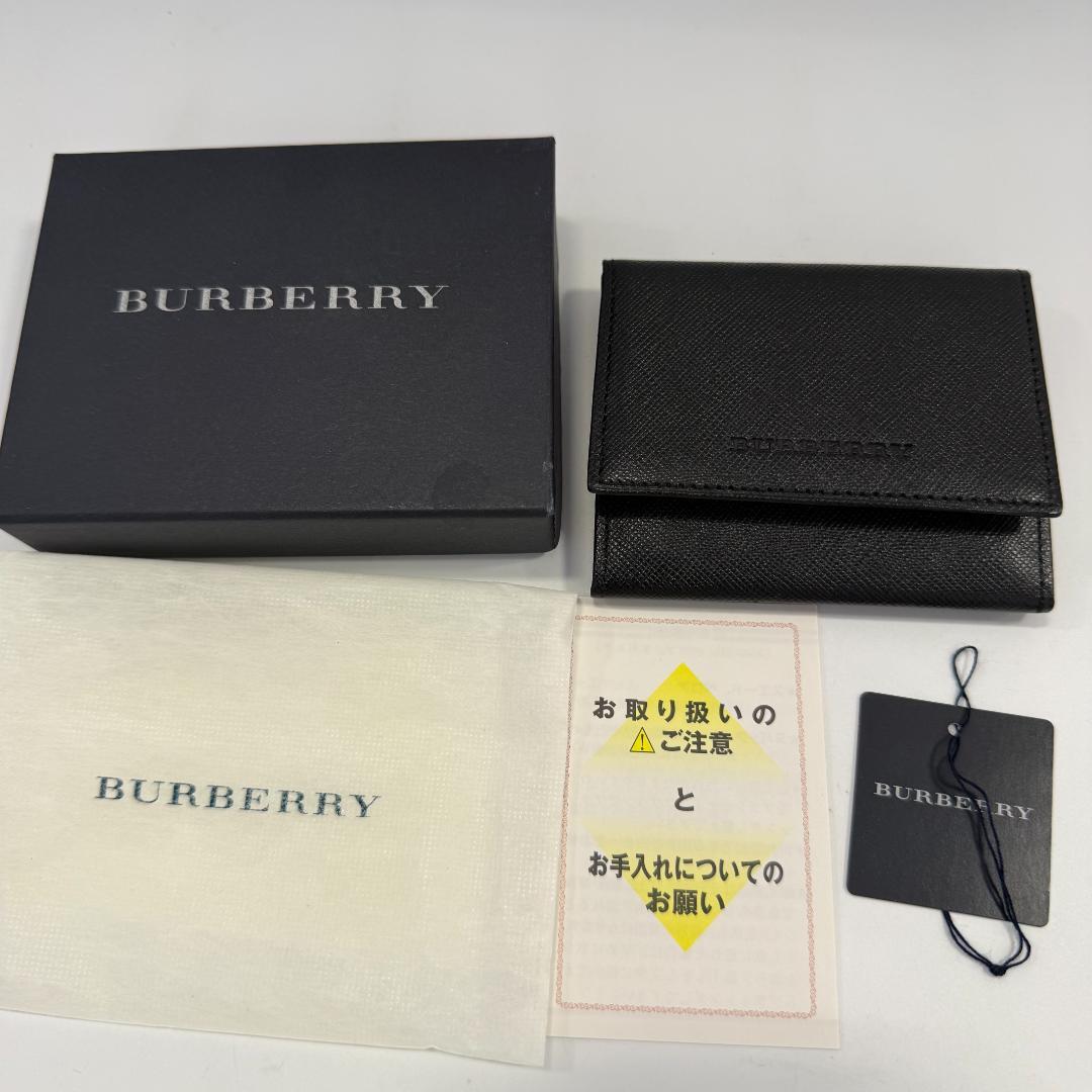 箱無し　未使用品　BURBERRY 黒 レザー コインケース BURBERRY - 良品 BURBERRY バーバリー コインケース 小銭入れ