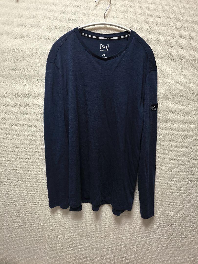 [sn] super.natural メンズ M ネイビー 長袖Tシャツ