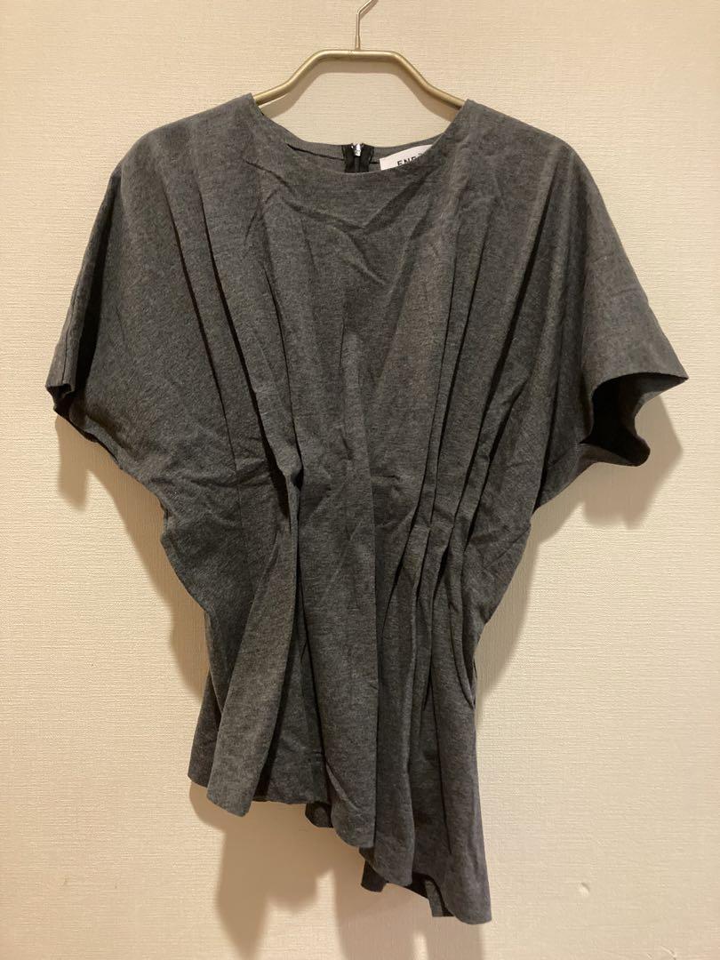 ENFOLD  グレー　カットソー　アシンメトリー　38