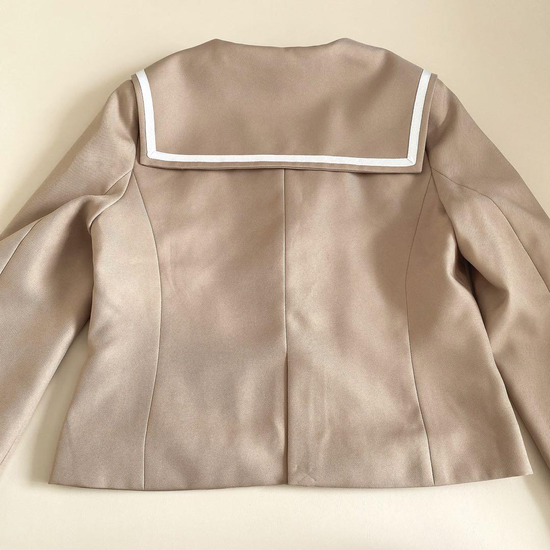 【美品】ピンクラテ セーラーカラージャケット スカート ベージュ 卒服 165
