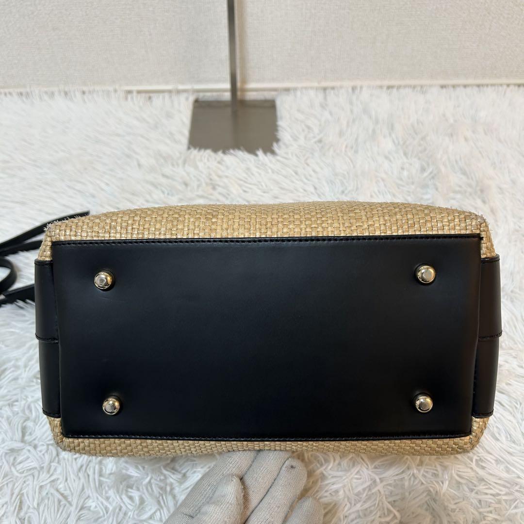 【希少✨高級/かごバッグ】バーニーズニューヨーク2way レザー　美品　ブラック 希少✨高級/かごバッグ】バーニーズニューヨーク2way レザー 美