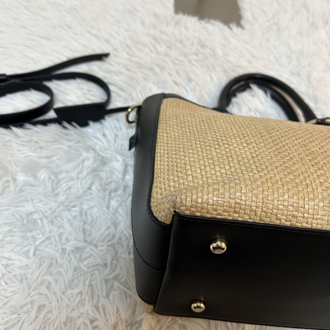 【希少✨高級/かごバッグ】バーニーズニューヨーク2way レザー　美品　ブラック 希少✨高級/かごバッグ】バーニーズニューヨーク2way レザー 美