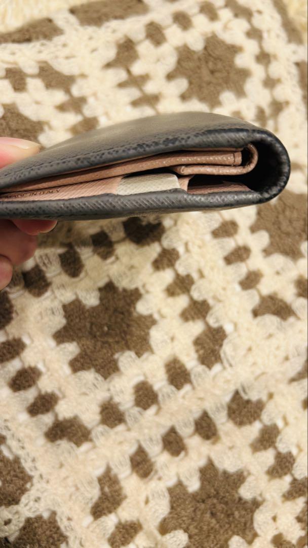 PRADA サフィアーノレザー 二つ折り財布 グレー