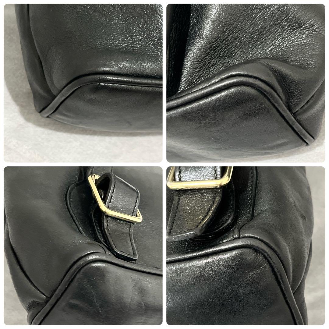 GUCCI オールドグッチ　ミニリュック　バンブー　ブラック